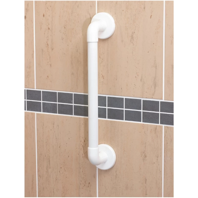 AKW Large Plastic Fluted White Grab Rail - 450mm 2 AKW Large Plastic Fluted White Grab Rail - 450mm - Image 2