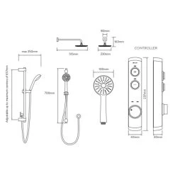 Aqualisa ISystem Concealed Digital Shower With Adj And Wall Fixed Shower Heads - Gravity Pumped -Shower Accessories aqualisa isystem concealed digital shower with adj and wall fixed shower heads gravity pumped isd.a2.bv .dvfw .14 2