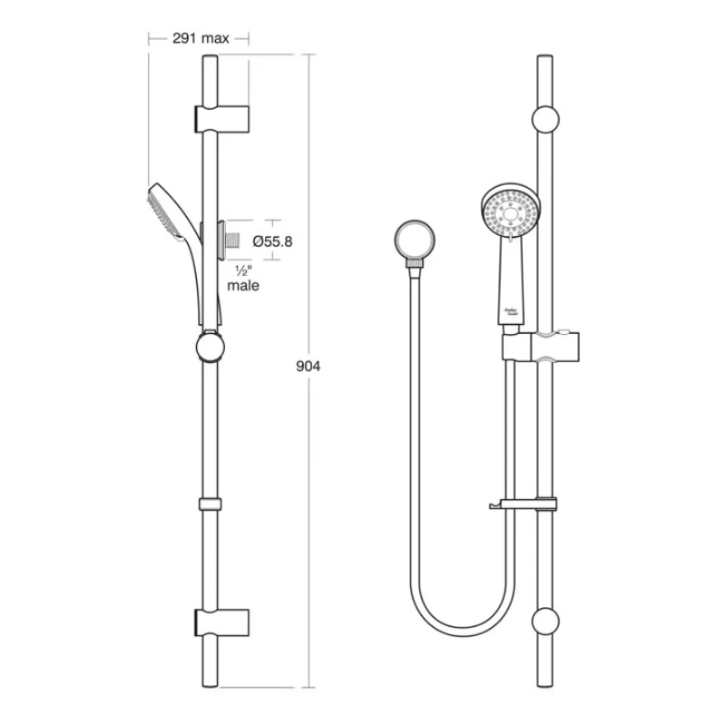 Armitage Shanks Armaglide 2 Three Function Shower Kit - Chrome 2 Armitage Shanks Armaglide 2 Three Function Shower Kit - Chrome - Image 2