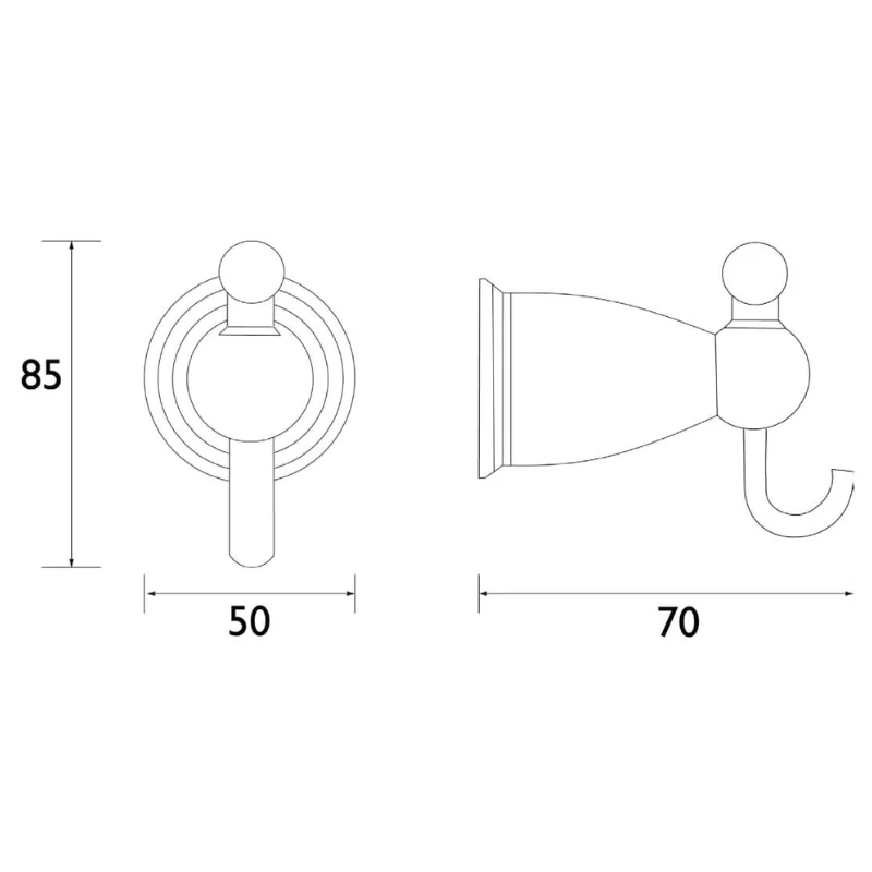 Bristan 1901 Robe Hook - Chrome 2 Bristan 1901 Robe Hook - Chrome - Image 2