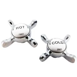 Bristan 1901 Tap Handles - Pair - Hot & Cold - Chrome