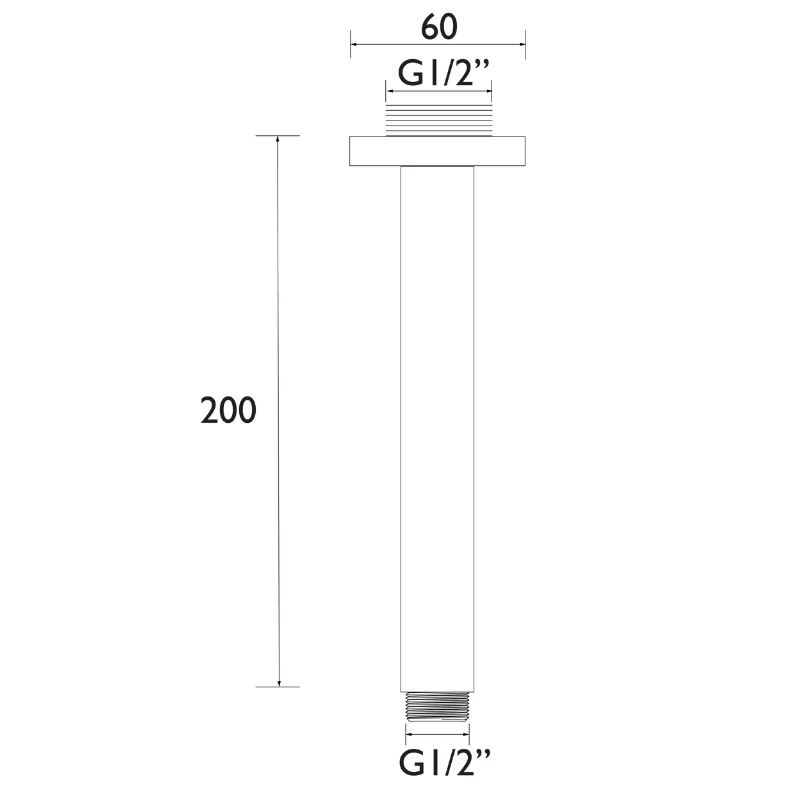 Bristan Round Ceiling Fed Shower Arm - 200mm - Chrome 2 Bristan Round Ceiling Fed Shower Arm - 200mm - Chrome - Image 2