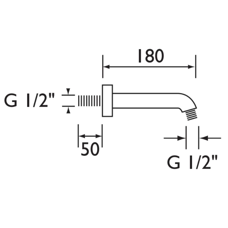 Bristan Small Shower Arm 180mm - Chrome 2 Bristan Small Shower Arm 180mm - Chrome - Image 2