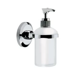 Bristan Solo Wall Mounted Frosted Glass Soap Dispenser - Chrome