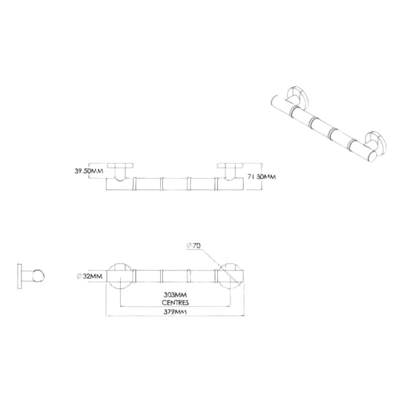 Croydex 380mm Grab 'N' Grip Straight Grab Bar- Chrome 4 Croydex 380mm Grab 'N' Grip Straight Grab Bar- Chrome - Image 4