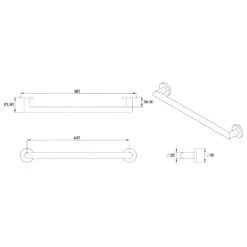 Croydex 600mm Modern Stainless Steel Straight Grab Bar - Chrome 5 Croydex 600mm Modern Stainless Steel Straight Grab Bar - Chrome -Shower Accessories croydex 600mm modern stainless steel straight grab bar chrome ap506305 2