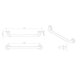 Croydex 600mm Stainless Steel Straight Grab Bar - Blue 5 Croydex 600mm Stainless Steel Straight Grab Bar - Blue -Shower Accessories croydex 600mm stainless steel straight grab bar blue ap501234 2