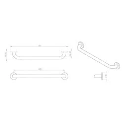 Croydex 600mm Stainless Steel Straight Grab Bar - Chrome -Shower Accessories croydex 600mm stainless steel straight grab bar chrome ap501241 3