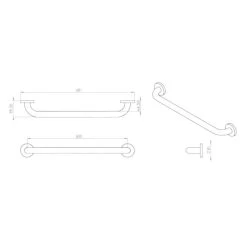 Croydex 600mm Stainless Steel Straight Grab Bar - White -Shower Accessories croydex 600mm stainless steel straight grab bar white ap501222 3