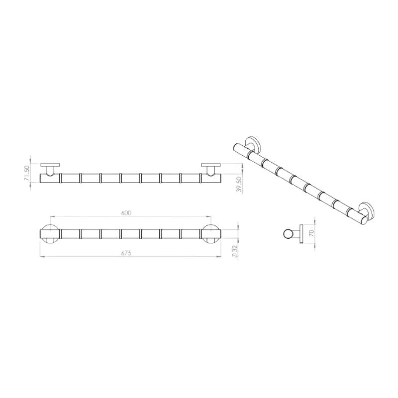 Croydex 680mm Grab 'N' Grip Straight Grab Bar - Chrome 3 Croydex 680mm Grab 'N' Grip Straight Grab Bar - Chrome - Image 3
