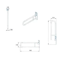 Croydex 850mm Fold Away Hand Rail - White 7 Croydex 850mm Fold Away Hand Rail - White -Shower Accessories croydex 850mm fold away hand rail white ap502822 3