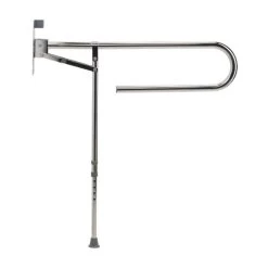 Croydex 850mm Fold Away Hand Rail With Drop Down Leg - Stainless Steel