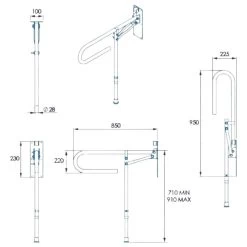 Croydex 850mm Fold Away Hand Rail With Drop Down Leg - Stainless Steel 7 Croydex 850mm Fold Away Hand Rail With Drop Down Leg - Stainless Steel -Shower Accessories croydex 850mm fold away hand rail with drop down leg stainless steel ap502941 3