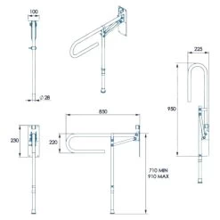 Croydex 850mm Fold Away Hand Rail With Drop Down Leg - White 7 Croydex 850mm Fold Away Hand Rail With Drop Down Leg - White -Shower Accessories croydex 850mm fold away hand rail with drop down leg white ap502922 3