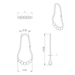 Croydex Ball Curtain Ring - Chrome -Shower Accessories croydex ball curtain ring chrome ak141641 2