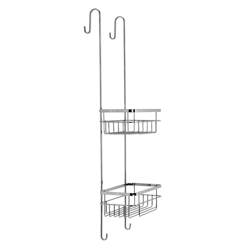 Croydex Brockham Two Tier Hook Over Basket - Chrome 2 Croydex Brockham Two Tier Hook Over Basket - Chrome - Image 2