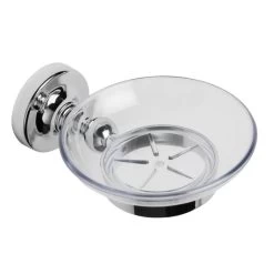 Croydex Flexi-Fix Romsey Soap Dish And Holder - Chrome