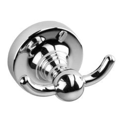 Croydex Flexi-Fix Worcester Double Robe Hook - Chrome -Shower Accessories croydex flexi fix worcester double robe hook chrome qm461741 2