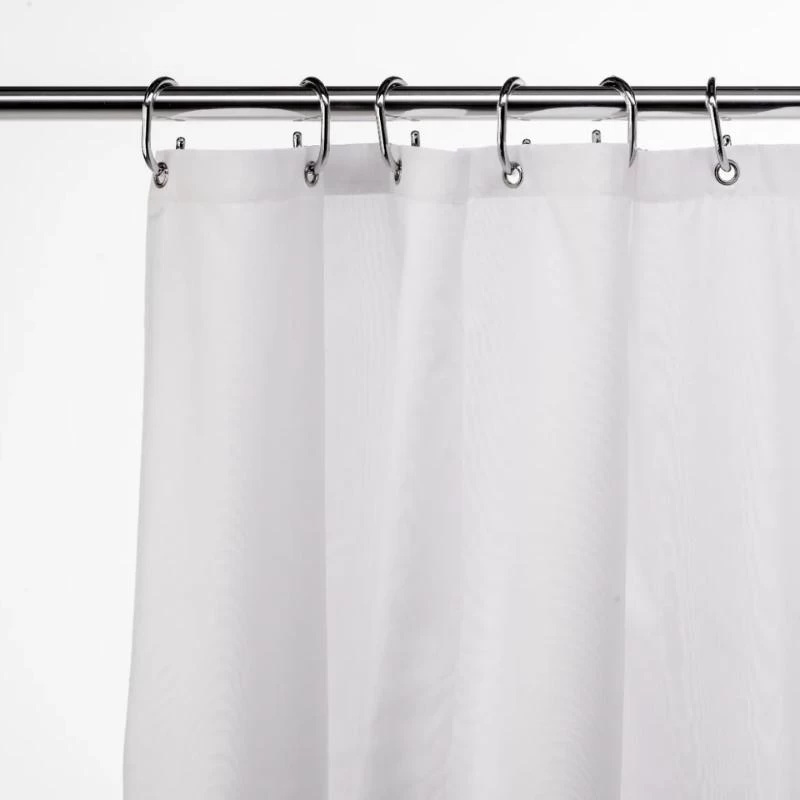 Croydex Hygiene 'N' Clean Plain Textile Shower Curtain - White 2 Croydex Hygiene 'N' Clean Plain Textile Shower Curtain - White - Image 2