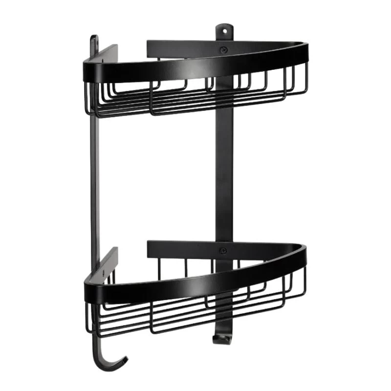 Croydex Large Two Tier Corner Basket - Matte Black 2 Croydex Large Two Tier Corner Basket - Matte Black - Image 2
