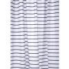 Croydex Navy Pinstripe Textile Shower Curtain