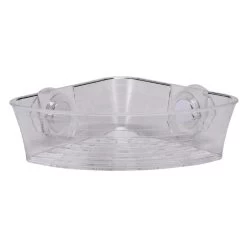 Croydex Press 'N' Lock Corner Basket - Clear
