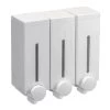 Croydex Slimline Triple Wall Mounted Soap Dispenser - White
