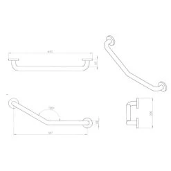 Croydex Stainless Steel Angled Grab Bar - Chrome 7 Croydex Stainless Steel Angled Grab Bar - Chrome -Shower Accessories croydex stainless steel angled grab bar chrome ap501341 3