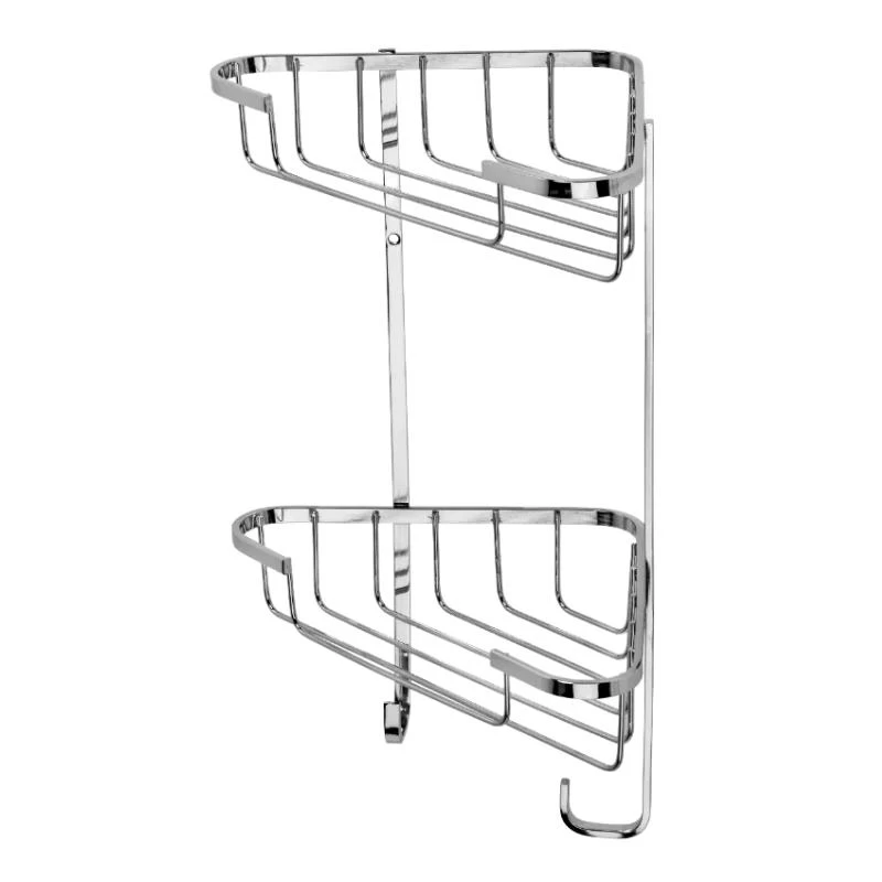 Croydex Stainless Steel Medium Two Tier Corner Basket - Chrome 2 Croydex Stainless Steel Medium Two Tier Corner Basket - Chrome - Image 2