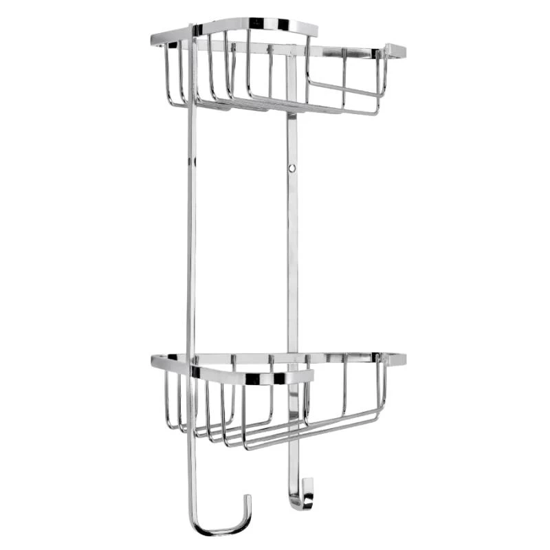 Croydex Stainless Steel Medium Two Tier Corner Basket - Chrome 3 Croydex Stainless Steel Medium Two Tier Corner Basket - Chrome - Image 3