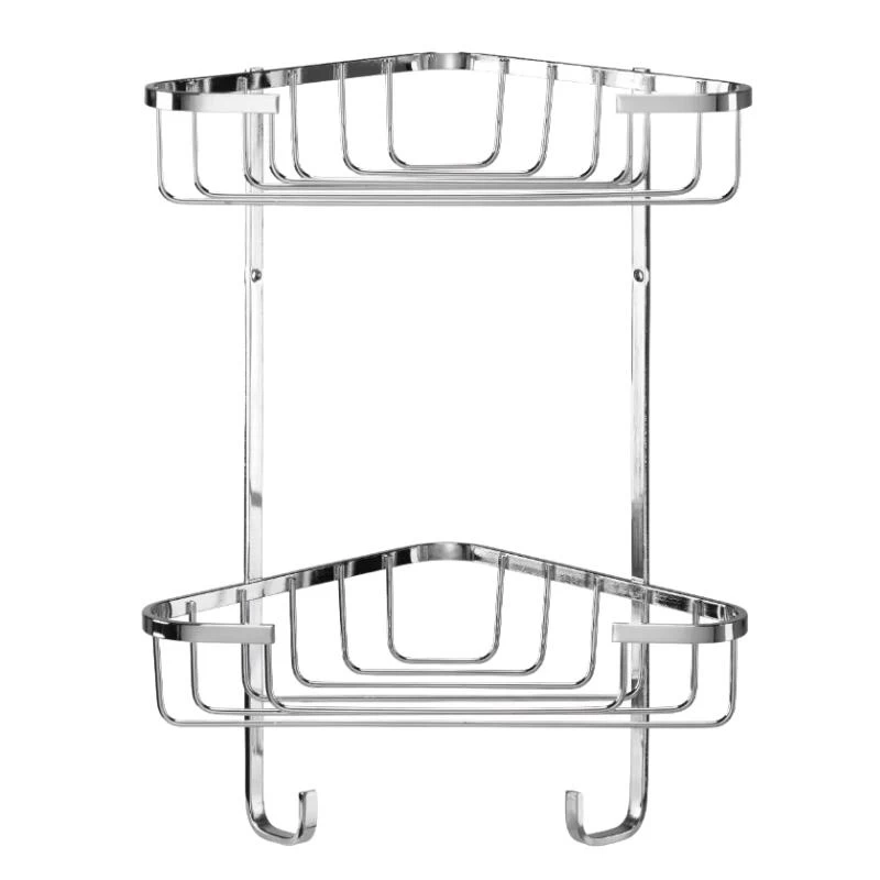 Croydex Stainless Steel Medium Two Tier Corner Basket - Chrome 1 Croydex Stainless Steel Medium Two Tier Corner Basket - Chrome