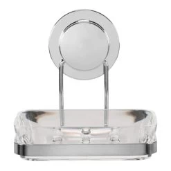 Croydex Stick 'N' Lock Soap Dish And Holder - Chrome