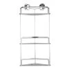Croydex Stick 'N' Lock Three Tier Corner Basket - Chrome