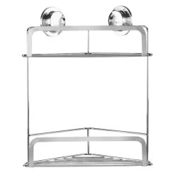 Croydex Stick 'N' Lock Two Tier Corner Basket - Chrome