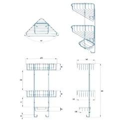 Croydex Three Tier Corner Basket - Chrome 7 Croydex Three Tier Corner Basket - Chrome -Shower Accessories croydex three tier corner basket chrome qm262841 3