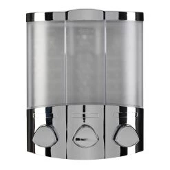 Croydex Triple Shampoo/Soap Dispenser - Chrome