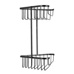 Croydex Two Tier Corner Basket - Matt Black -Shower Accessories croydex two tier corner basket matt black qm260221 2