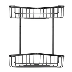 Croydex Two Tier Corner Basket - Matt Black