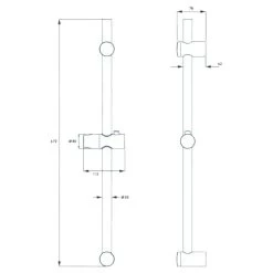 Croydex Vario Riser Rail - Chrome -Shower Accessories croydex vario riser rail chrome am163741 2
