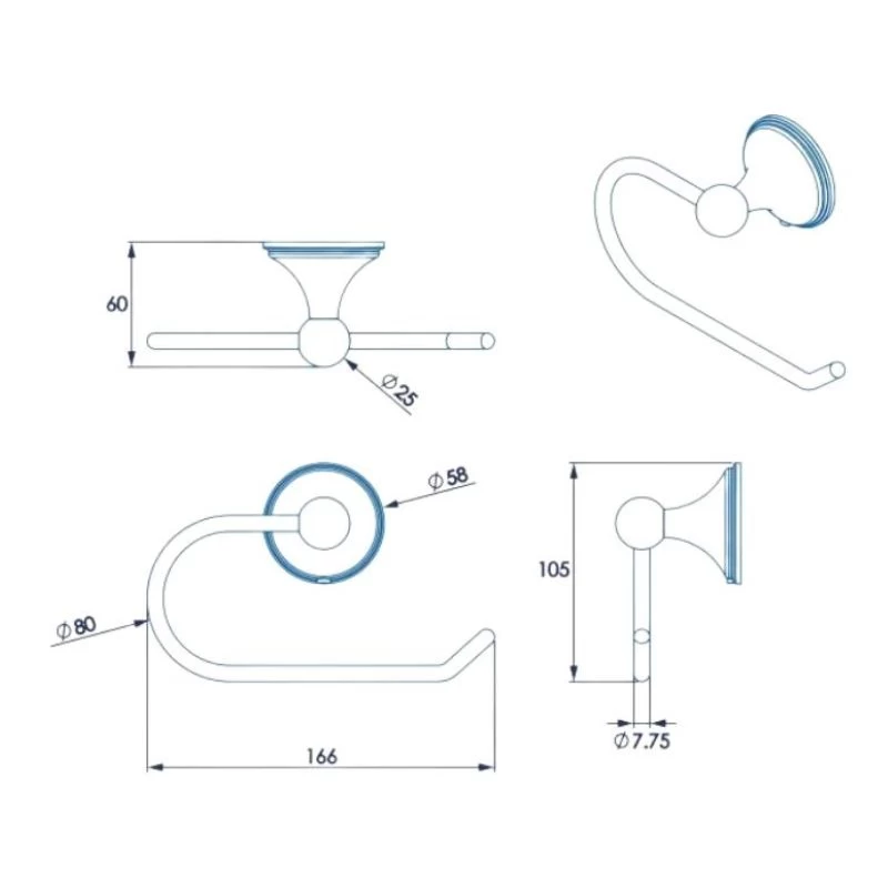 Croydex Westminster Toilet Roll Holder - Chrome 4 Croydex Westminster Toilet Roll Holder - Chrome - Image 4