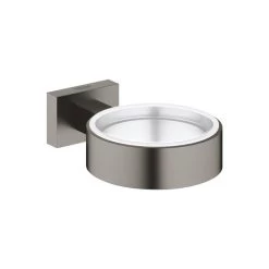 Grohe Essentials Cube Glass/Soap Dish Holder - Brushed Hard Graphite