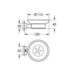 Grohe Essentials Cube Soap Dish With Holder - Chrome -Shower Accessories grohe essentials cube soap dish with holder chrome 40754001 2