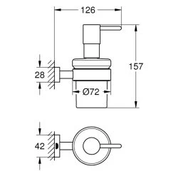 Grohe Essentials Cube Soap Dispenser With Holder - Chrome -Shower Accessories grohe essentials cube soap dispenser with holder chrome 40756001 1