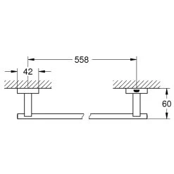 Grohe Essentials Cube Towel Rail - 558mm - Supersteel -Shower Accessories grohe essentials cube towel rail 558mm supersteel 40509dc1 2