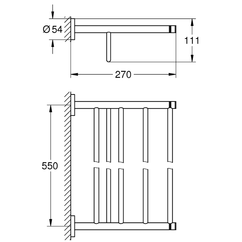 Grohe Essentials Multi Bath Towel Rack - Hard Graphite 2 Grohe Essentials Multi Bath Towel Rack - Hard Graphite - Image 2