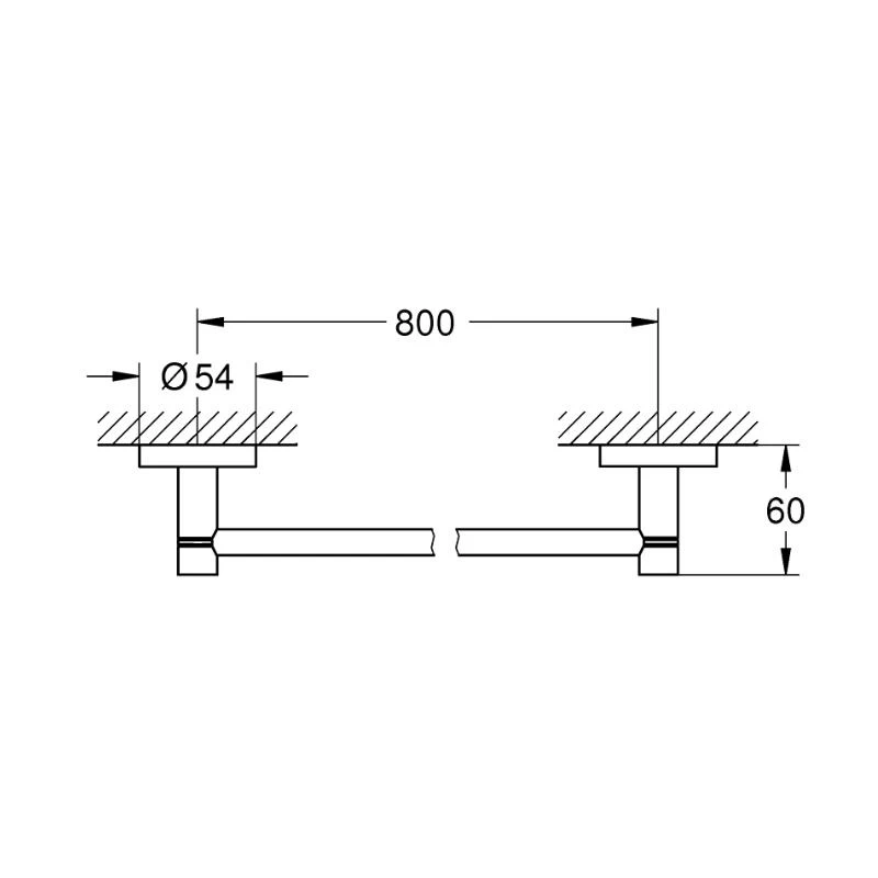 Grohe Essentials Towel Rail - 800mm - Brushed Cool Sunrise 2 Grohe Essentials Towel Rail - 800mm - Brushed Cool Sunrise - Image 2