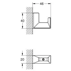 Grohe Selection Cube Robe Hook - Chrome -Shower Accessories grohe selection cube robe hook chrome 40782000 2