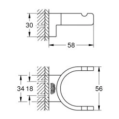 Grohe Selection Double Robe Hook - Cool Sunrise -Shower Accessories grohe selection double robe hook cool sunrise 41049gl0 2