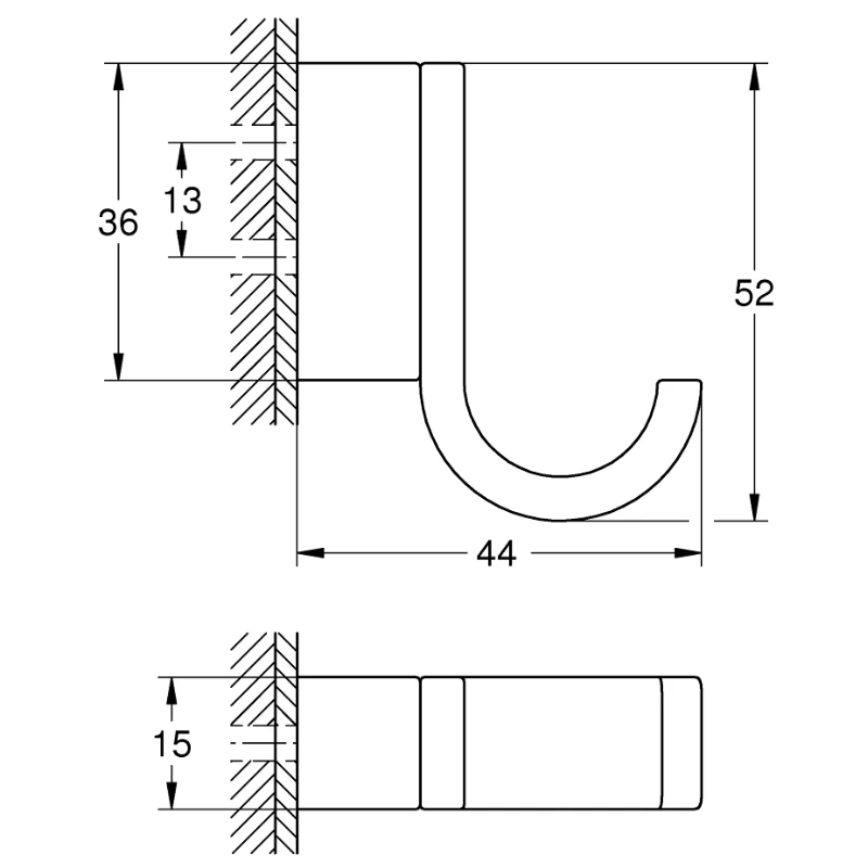 Grohe Selection Single Robe Hook - Brushed Nickel 3 Grohe Selection Single Robe Hook - Brushed Nickel - Image 3