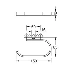 Grohe Selection Toilet Roll Holder - Hard Graphite -Shower Accessories grohe selection toilet roll holder hard graphite 41068a00 2